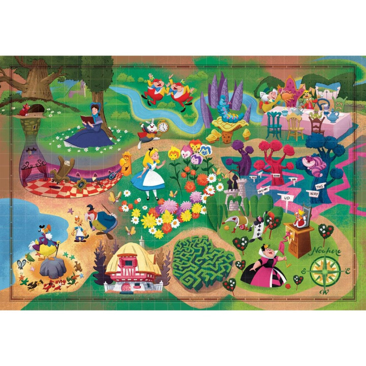CLEMENTONI 1000ч. Пъзел Disney Story Maps Alice in Wonderland 39667
