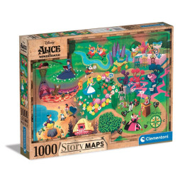 CLEMENTONI 1000ч. Пъзел Disney Story Maps Alice in Wonderland 39667