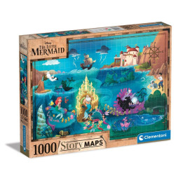 CLEMENTONI 1000ч. Пъзел Disney Story Maps The Little Mermaid 39664