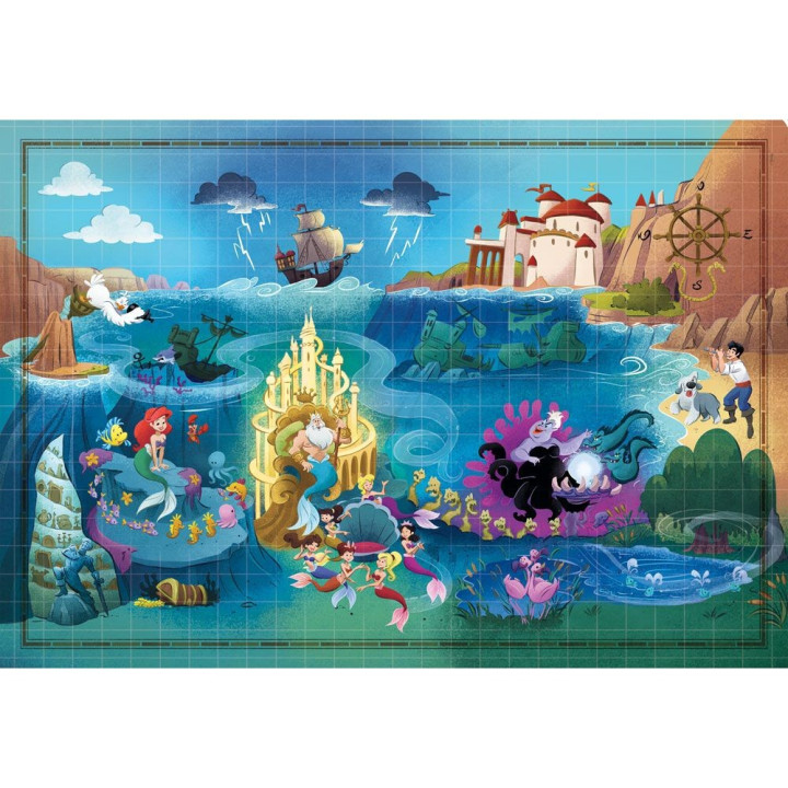 CLEMENTONI 1000ч. Пъзел Disney Story Maps The Little Mermaid 39664