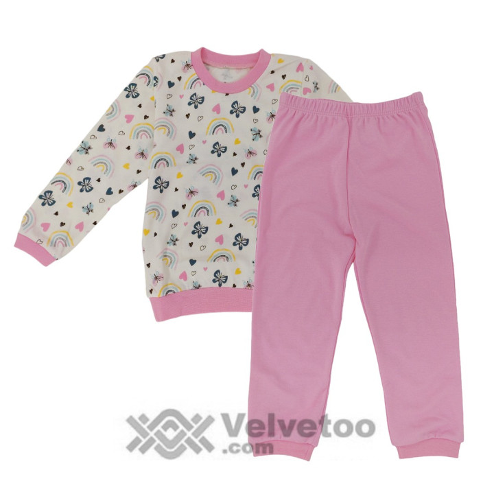 Детска пижама интерлок момиче Candy baby в размери от 104 до 116