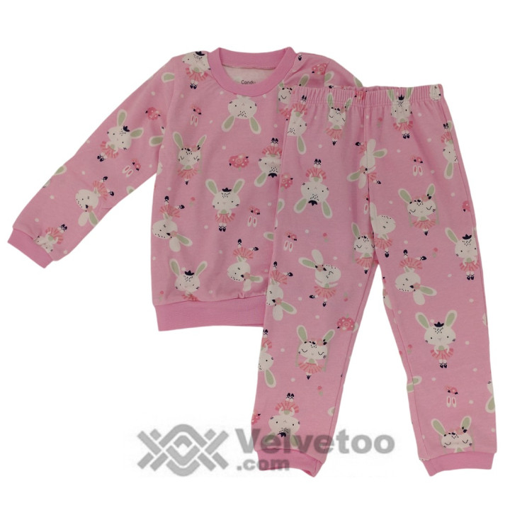 Детска пижама интерлок момиче Candy baby в размери от 86 до 98