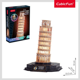CubicFun Пъзел 3D Leaning Tower of Pisa Night Edition с LED светлини L535