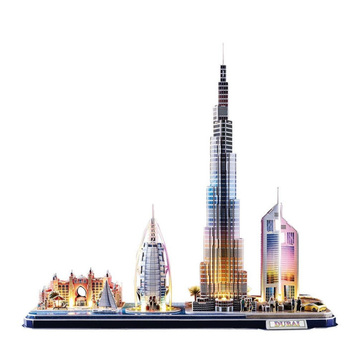 CubicFun Пъзел 3D City Line Dubai 182ч. с LED светлини L523