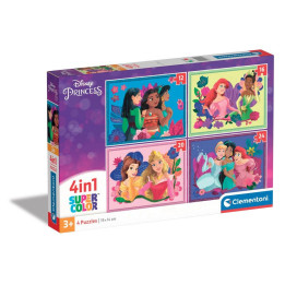 CLEMENTONI 4 в 1 Пъзел Disney Princess 21517
