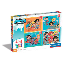 CLEMENTONI 4 в 1 Пъзел DC Comics Super Friends 21520