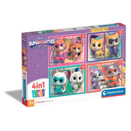 CLEMENTONI 4 в 1 Пъзел Super Kitties 21531