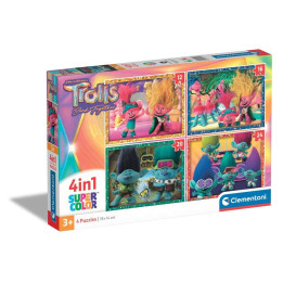CLEMENTONI 4 в 1 Пъзел Trolls 3 21527