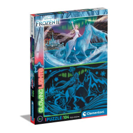 CLEMENTONI 104ч. Пъзел Glowing Disney Frozen 27548