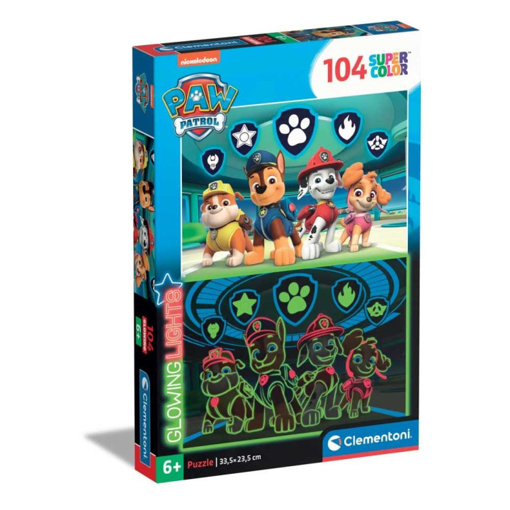 CLEMENTONI 104ч. Пъзел Glowing Paw Patrol 27176
