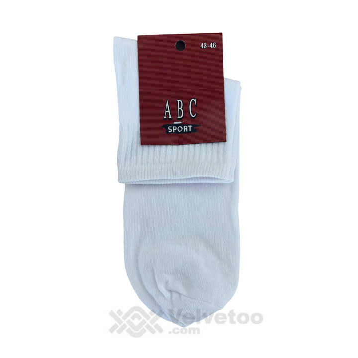 Мъжки памучен чорап къс конч ABC М1405 - бял