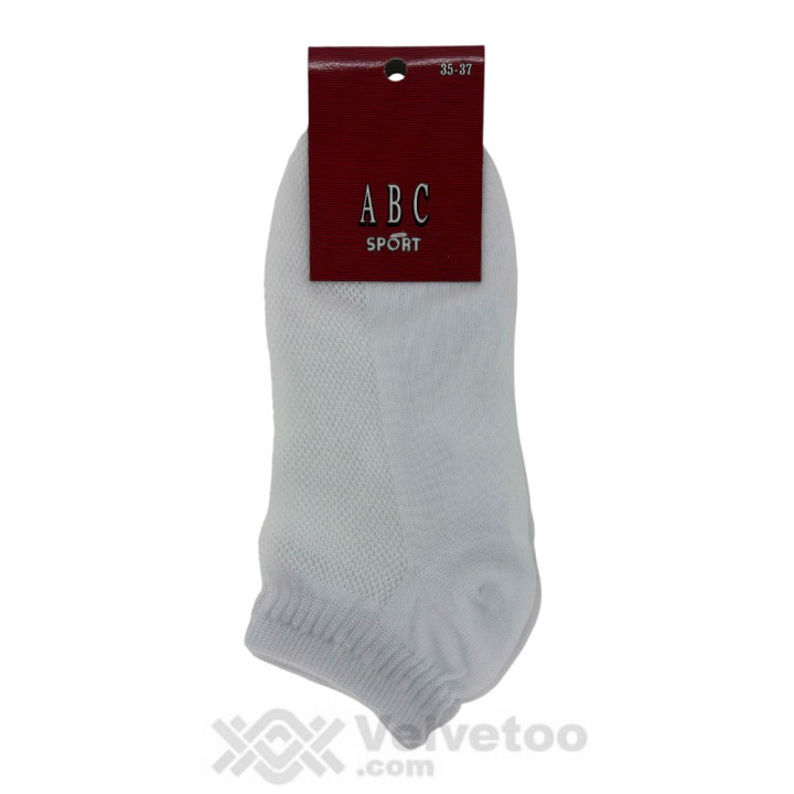 Дамско-юношески тънък памучен терлик ажур ABC М1191 бял