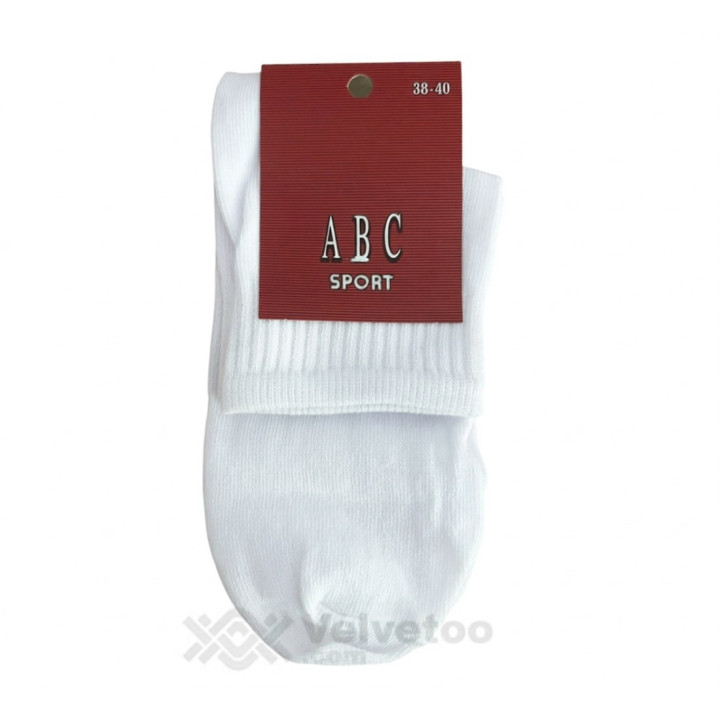 Дамски памучен чорап къс конч  ABC М1412 бял